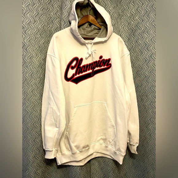 NWT Champion Powerblend Fleece Mens Long Sleeve Hoodie Big and Tall. 2XB. White - Picture 15 of 15